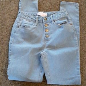 No Boundaries button fly jeans